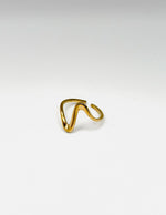 18K gold plated minimalist wave open ring by Biya Accessoires.
