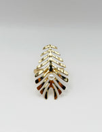 18K gold plated tropical palm frond pearl statement ring by Biya Accessoires.