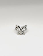 Waterproof silver sculptural butterfly adjustable ring for women Dubai.