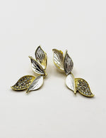 مجوهرات دبي gold plated iridescent leaf crawlers for women.