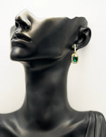 Close-up of premium hypoallergenic imitation jewelry featuring a rectangular halo design.
