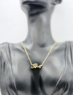 Waterproof non-tarnish artificial gold jewelry Love pendant in a luxury gift box.