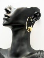 Biya Accessoires artificial jewellery online dubai gold sphere hoop earrings.