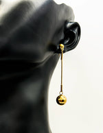 Waterproof non-tarnish artificial gold jewelry gold ball drop earrings in Dubai.