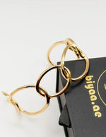 Non-tarnish large loop statement cuff bracelet for women Dubai luxury fashion.