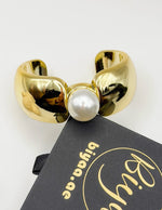 Waterproof 18K gold chunky pearl cuff bracelet Biya Accessoires UAE.
