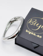 Hypoallergenic thick silver plated architectural cuff United Arab Emirates.