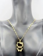 Luxury crystal cat character pendant necklace Dubai.
