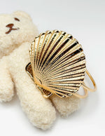 Waterproof 18K gold scallop shell statement cuff Biya Accessoires UAE.