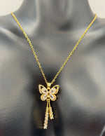 Premium cubic zirconia butterfly tassel statement necklace UAE.