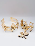 Hypoallergenic gold plated botanical jewelry set United Arab Emirates.