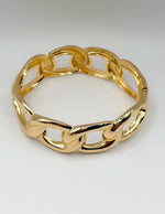 Waterproof 18K gold oversized chain link rigid bangle Biya Accessoires UAE gift for her