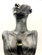 18K gold plated sliding crystal capsule pendant necklace.