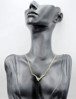 Waterproof gold marquise stone chevron necklace for women Dubai.