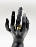 Modern luxury fine art editorial jewelry triple stack ring gift for her.
