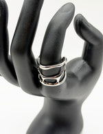 Modern luxury fine art editorial jewelry wide band molten ring gift for her.