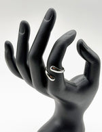 Modern luxury fine art editorial jewelry fluid metal ring gift for her.
