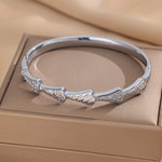 Waterproof silver engraved segmented bracelet for women Dubai UAE.