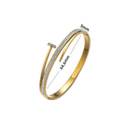 Waterproof 18K gold nail bangle with pave crystals Biya Accessoires UAE gift for her