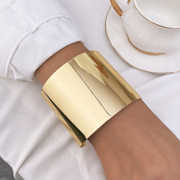The Monolith Wide Gold Cuff | 18K Gold Plated Statement Bangle | Waterproof & Non-Tarnish