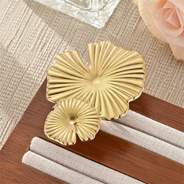 Lumière Pleated Double Leaf Statement Ring | 18K Brushed Gold Plated | Waterproof