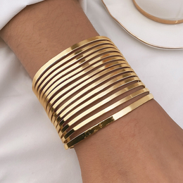 The Grand Illusion Multi-Band Cuff | 18K Gold Plated Statement Bangle | Waterproof & Non-Tarnish