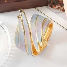 The Aurora Fluid Enamel Cuff | Premium Iridescent Statement Bangle | Waterproof & Non-Tarnish