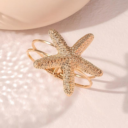 The Stella Maris Starfish Cuff | Premium 18K Gold Plated Statement Bangle | Waterproof & Non-Tarnish