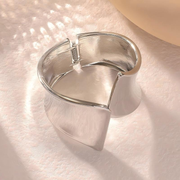 The Sculpted Flare Statement Cuff | Premium Wide Concave Bangle | Waterproof & Non-Tarnish