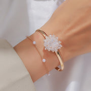 Waterproof 18K gold layered pearl and beaded cluster bangle Biya Accessoires UAE.