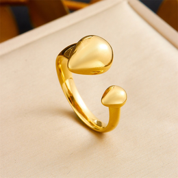 Aura Liquid Gold Teardrop Open Ring | 18K Gold Plated | Waterproof