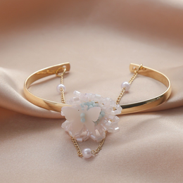 The Papillon & Bloom Layered Bangle Set | 18K Gold Plated Cuff | Waterproof & Non-Tarnish