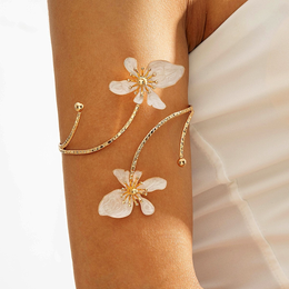 The Ethereal Blossom Upper Arm Cuff | Premium 18K Gold Plated Floral Armlet | Waterproof & Non-Tarnish