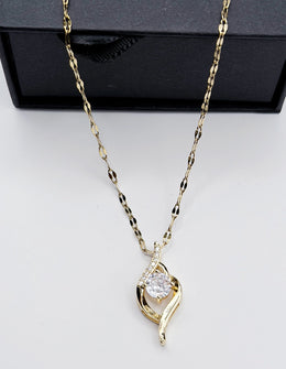 Waterproof gold architectural necklace for women in luxury gift box Dubai.