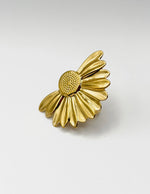 18K gold plated half bloom statement ring by Biya Accessoires.