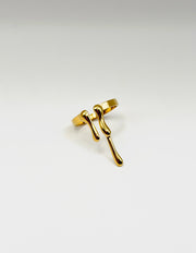 18K gold plated liquid molten drip open ring by Biya Accessoires.