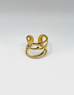 18K gold plated organic cut out wide ring by Biya Accessoires.