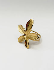 Modern luxury fine art editorial jewelry chunky smooth flower ring gift for her.