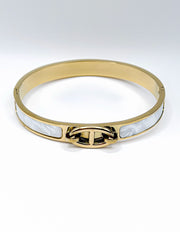 Modern luxury fine art editorial jewelry nautical link bangle gift for her.
