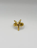 18K gold plated petite starfish open ring by Biya Accessoires.