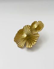 Waterproof gold asymmetrical dome ring for women Dubai.