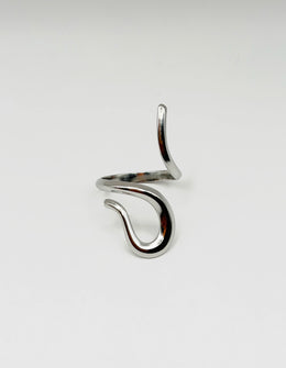 Zenith Architectural S-Curve Wrap Ring | 18K Gold Plated | Waterproof