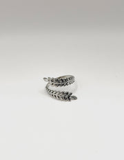 Waterproof silver Greek wreath adjustable leaf ring for women Dubai.