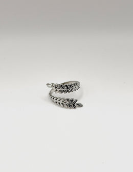 Waterproof silver Greek wreath adjustable leaf ring for women Dubai.