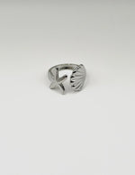 Waterproof silver ocean marine motif adjustable wrap ring for women Dubai.