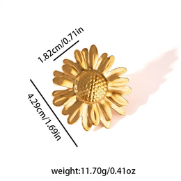 Aethel Heavyweight Sunflower Statement Ring | 18K Gold Plated | Waterproof