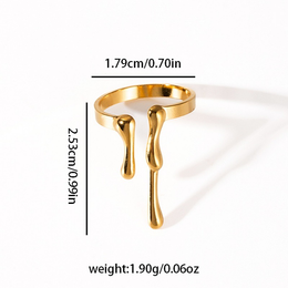 Liquid Gold Molten Drip Ring | 18K Gold Plated | Waterproof & Adjustable
