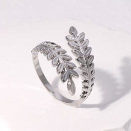 Athena Laurel Leaf Bypass Ring | 18K Gold Plated | Waterproof & Adjustable