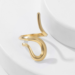 Zenith Architectural S-Curve Wrap Ring | 18K Gold Plated | Waterproof
