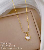 Amour Petite Crystal Heart Pendant | 18K Gold Plated | Waterproof
